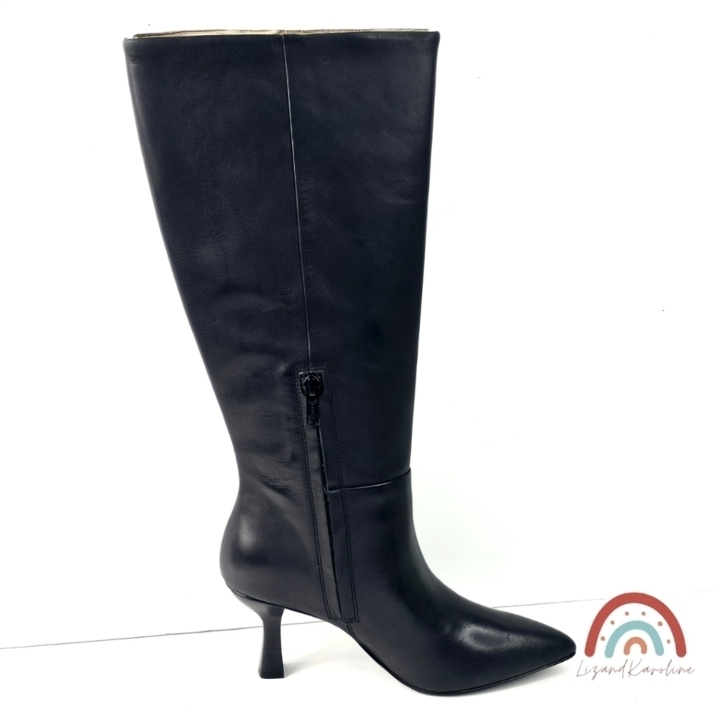 New! Madewell The Justine Knee Boot with Extended Calf in Black Leather - Picture 7 of 16